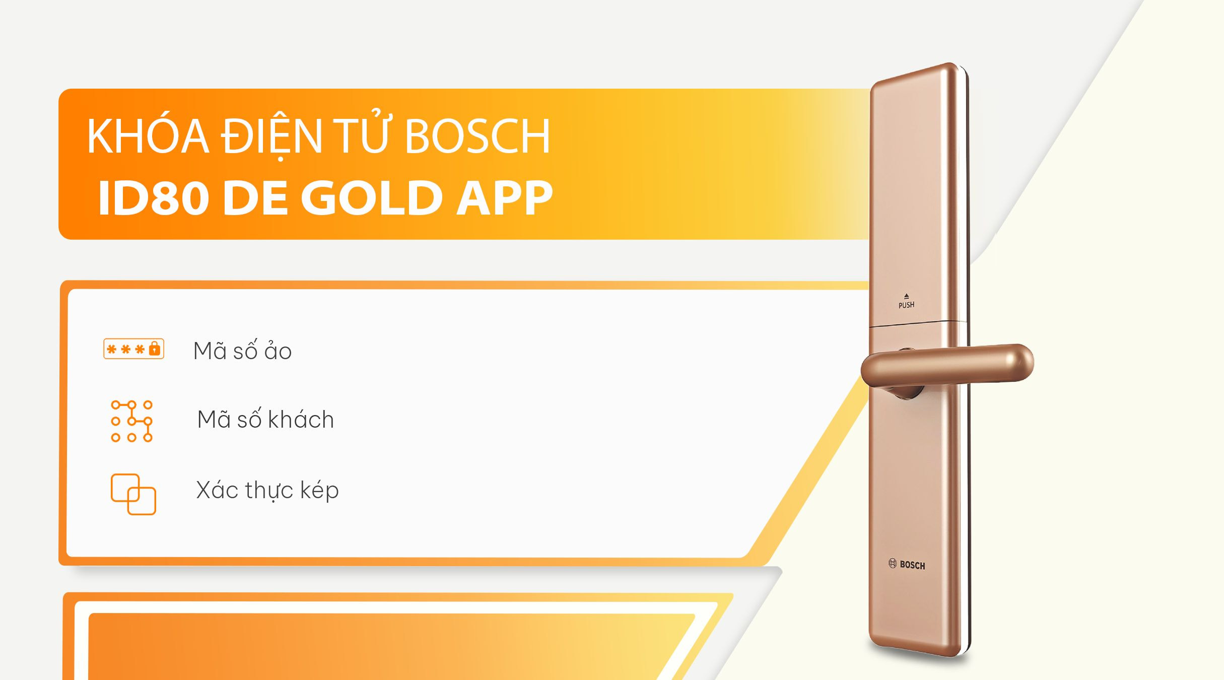 Công nghệ bảo mật khóa BOSCH ID80 DE VÀNG APP